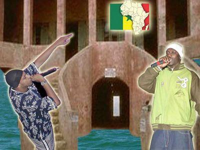 une vue de la maison des esclaves sur l'ile de gor&eacute;e avc montage de diziz et akon